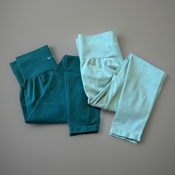 NVGTN Pants - NVGTN Seamless High Waisted Leggings (Lot Of 2)  Teal And Mint Womens Size S